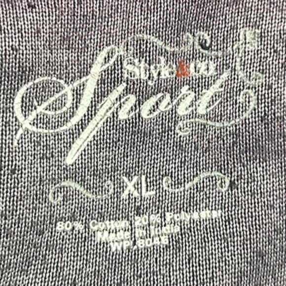 Style & Co. Sport Velour Abstract Floral Cowl Neck Top Women's Size XL - Picture 8 of 9